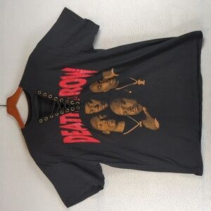 Death Row Records Retro Tupac Dr. Dre Snoop‎ Dog Lace Up Tee Shirt Free Size